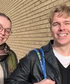 De to kandidatstuderende fra Medievidenskab, Albert Bendix og Peter Hedegård Madsen, deltog i THIS festivalen som en del af deres undervisning.